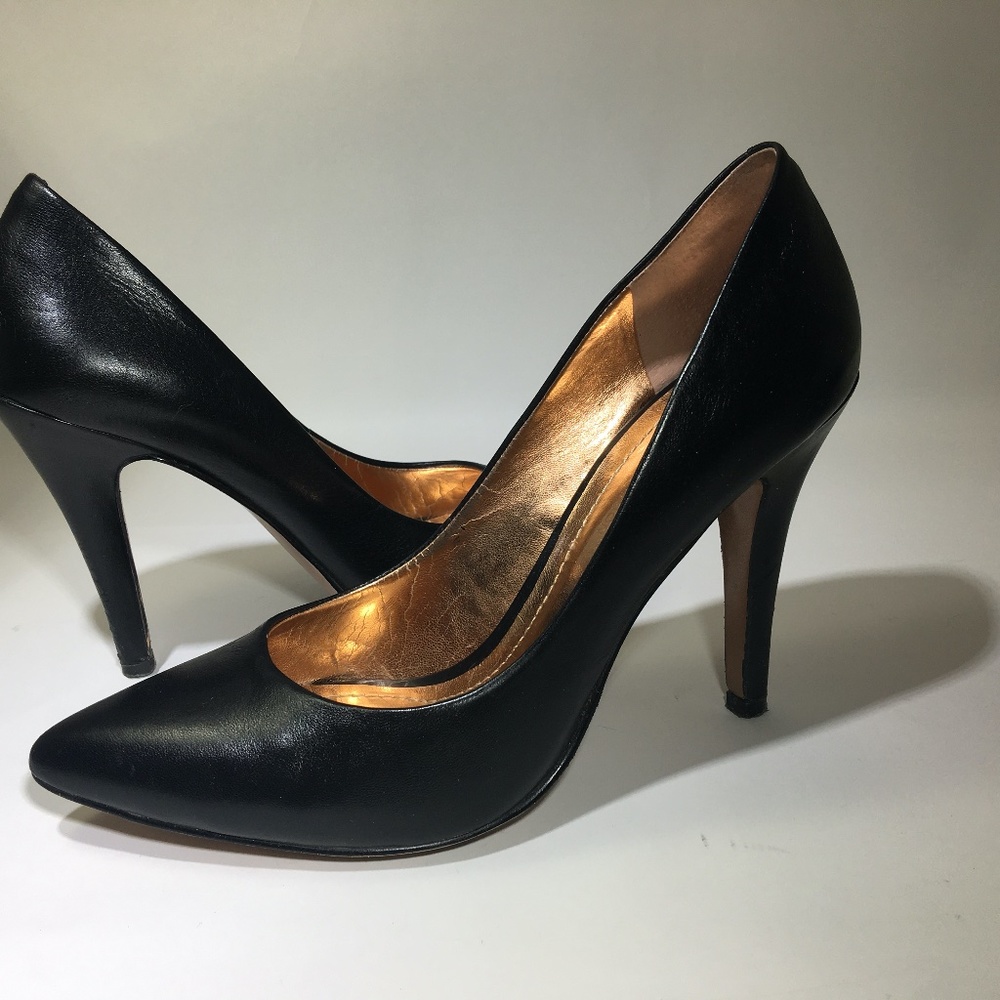 BCBGeneration Black Leather Pumps 4" Heels